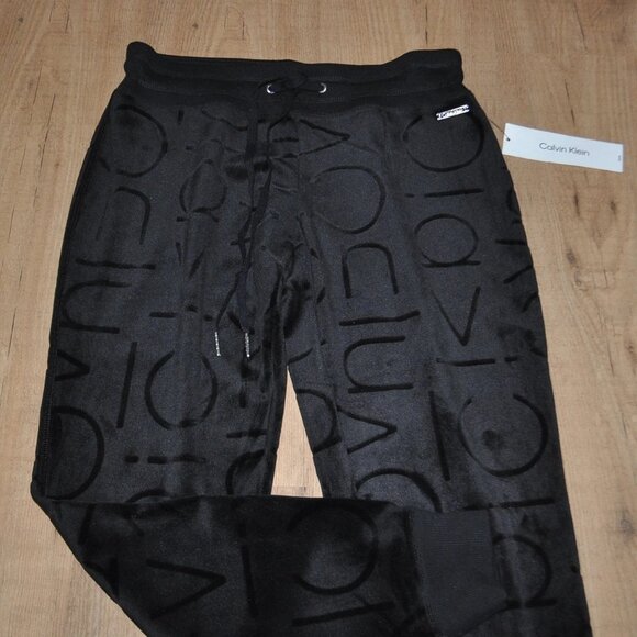 CALVIN KLEIN women's black velvet pants small - Picture 2 of 2
